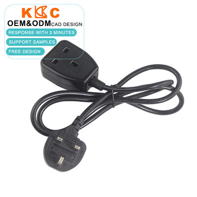 UK Power Cable 13A 250V BS Certified Extension Cord with Male to Female Socket