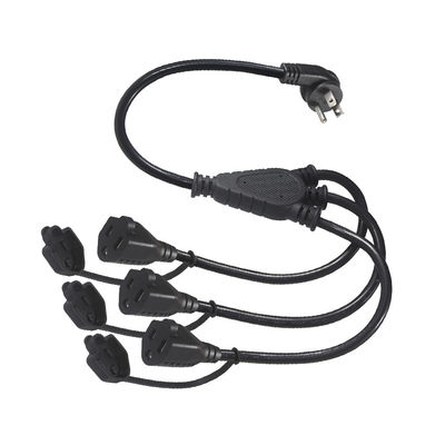 NEMA 5-15P 3x5-15R Y Splitter Power Cord 3FT 16AWG Giacca di gomma