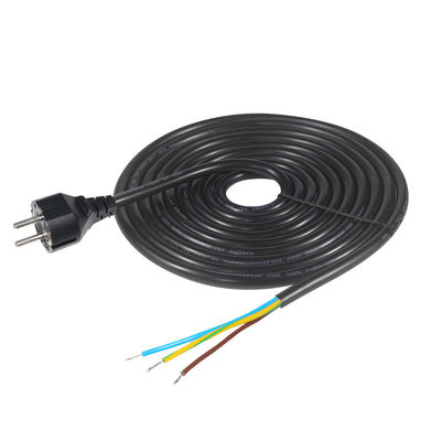 3 pin H05vv-f 3g 0,75mm2 Vde Ac 3 pin cavo di alimentazione a fili spogliati e stagnati