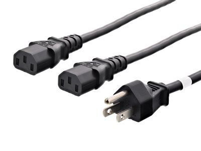 Cavo di alimentazione a Y sdoppiato 16 AWG 10 FT per computer e monitor