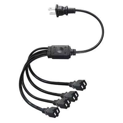 1-a-4 NEMA 1-15P Flat Plug Power Splitter - Spazio risparmiato 125V 15A Multi-Outlet Extension per casa/ufficio