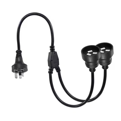Collegamento AU a 2 x cavo di estensione AUS Socket Splitter - cavo di alimentazione australiano a 3 pin